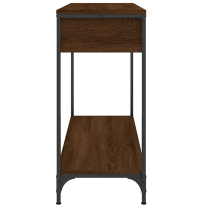 Brown Oak Console Table - Engineered Wood, 100x34.5x75 cm