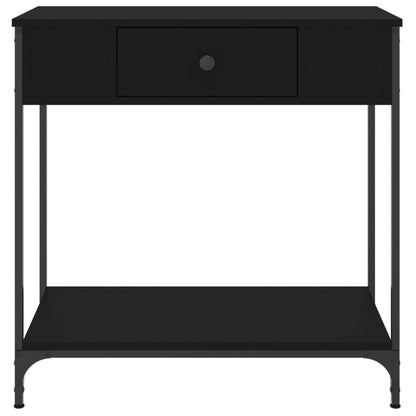 Black Engineered Wood Console Table - 75x34.5x75 cm
