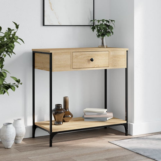 Sonoma Oak Console Table - Engineered Wood, 75x34.5x75cm