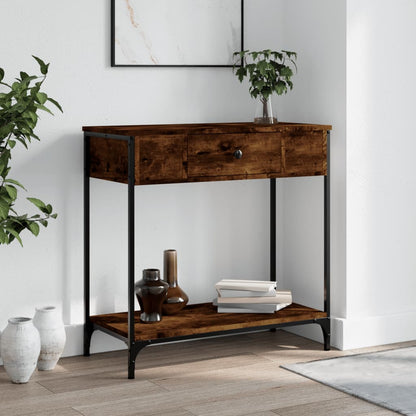 Smoked Oak Console Table - 75x34.5x75 cm - Engineered Wood