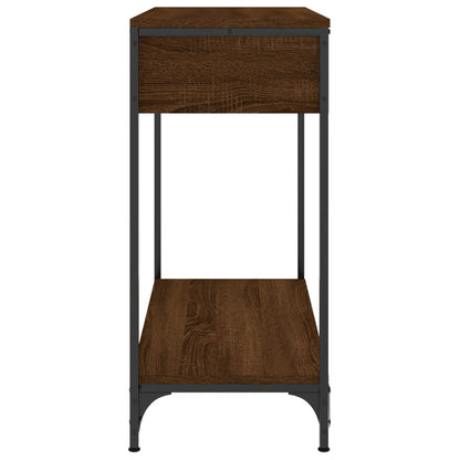 Brown Oak Engineered Wood Console Table - 75x34.5x75 cm
