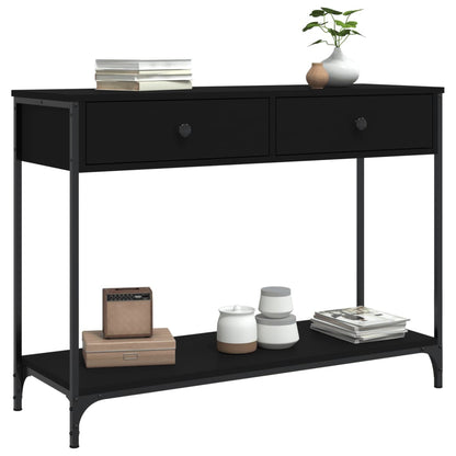 Black Engineered Wood Console Table - 100x34.5x75 cm