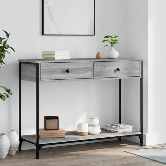 Sonoma Grey Console Table - 100x34.5x75 cm Engineered Wood
