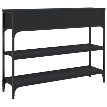 Black Engineered Wood Console Table - 100x25x75 cm