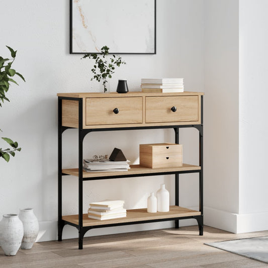 Sonoma Oak Console Table - Engineered Wood, 72.5x25x75 cm