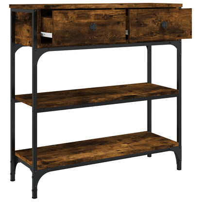 Smoked Oak Console Table 72.5x25x75 cm in Engineered Wood