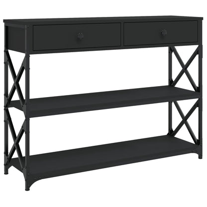 Modern Black Console Table - 100x28x75 cm Engineered Wood