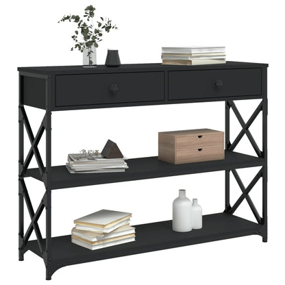 Modern Black Console Table - 100x28x75 cm Engineered Wood