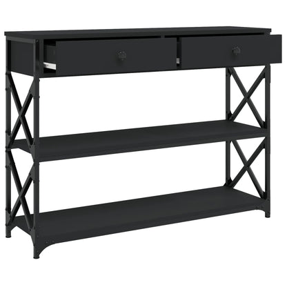 Modern Black Console Table - 100x28x75 cm Engineered Wood