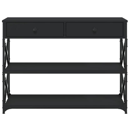 Modern Black Console Table - 100x28x75 cm Engineered Wood