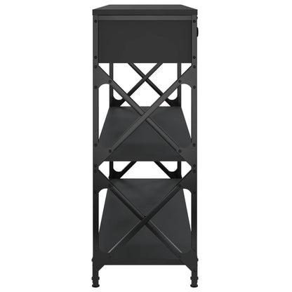 Modern Black Console Table - 100x28x75 cm Engineered Wood