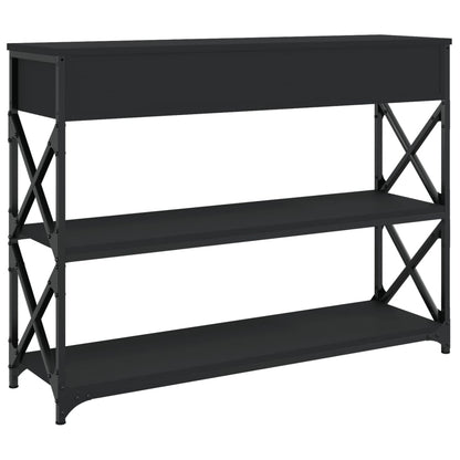 Modern Black Console Table - 100x28x75 cm Engineered Wood