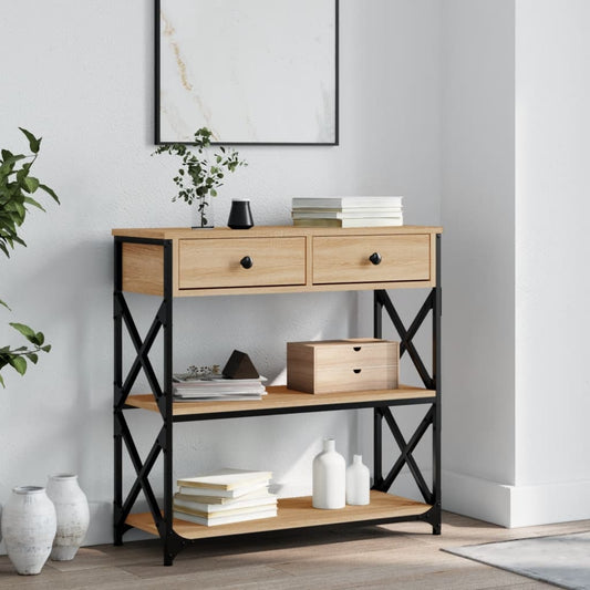 Sonoma Oak Console Table - 75x28x75 cm, Engineered Wood