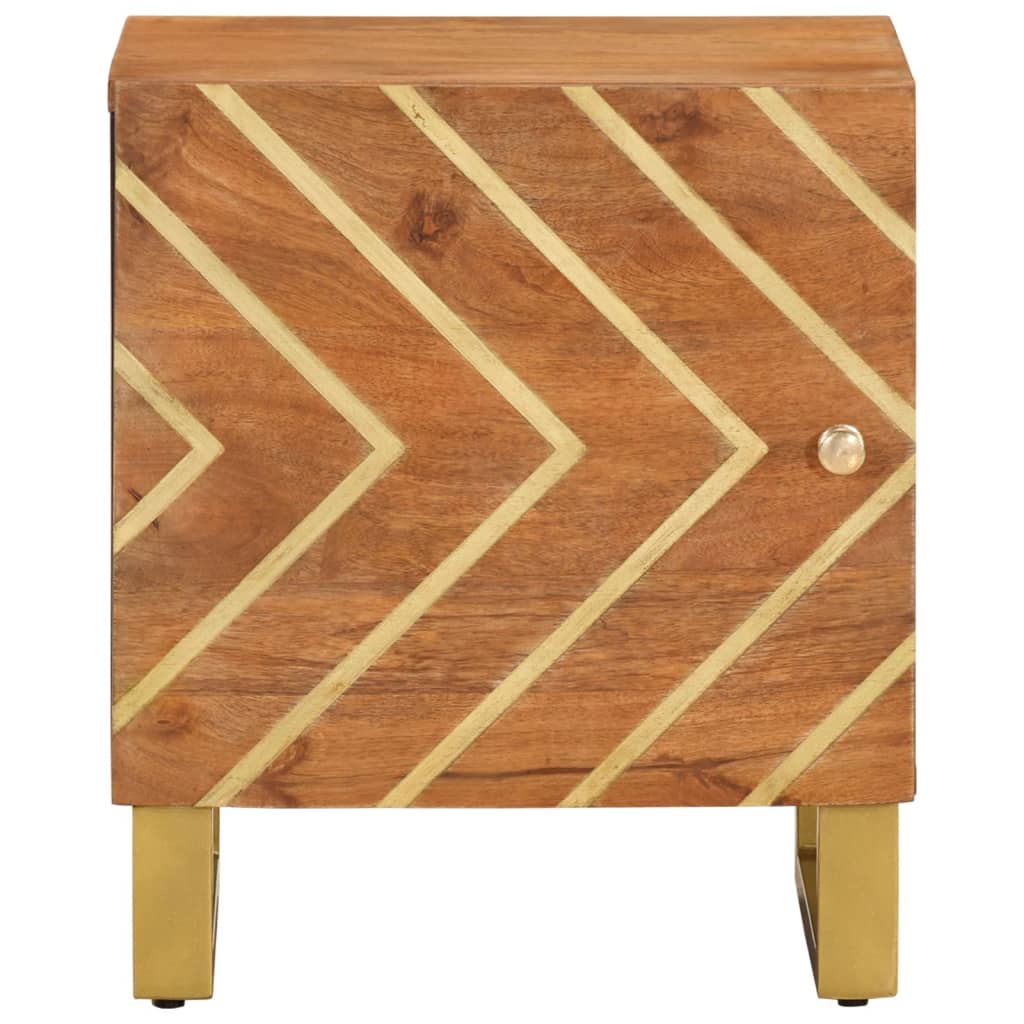 Solid Wood Mango Bedside Cabinet in Brown & Black Finish