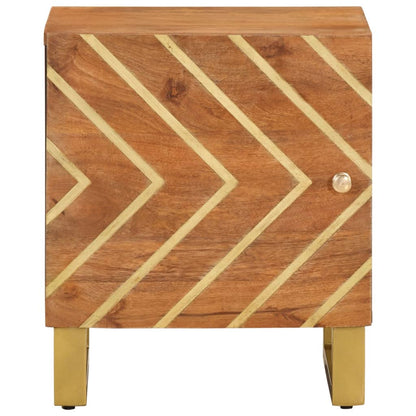 Solid Wood Mango Bedside Cabinet in Brown & Black Finish