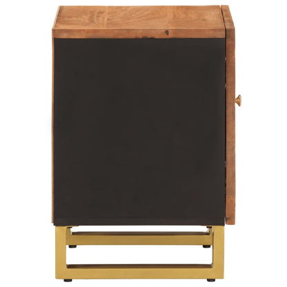 Solid Wood Mango Bedside Cabinet in Brown & Black Finish
