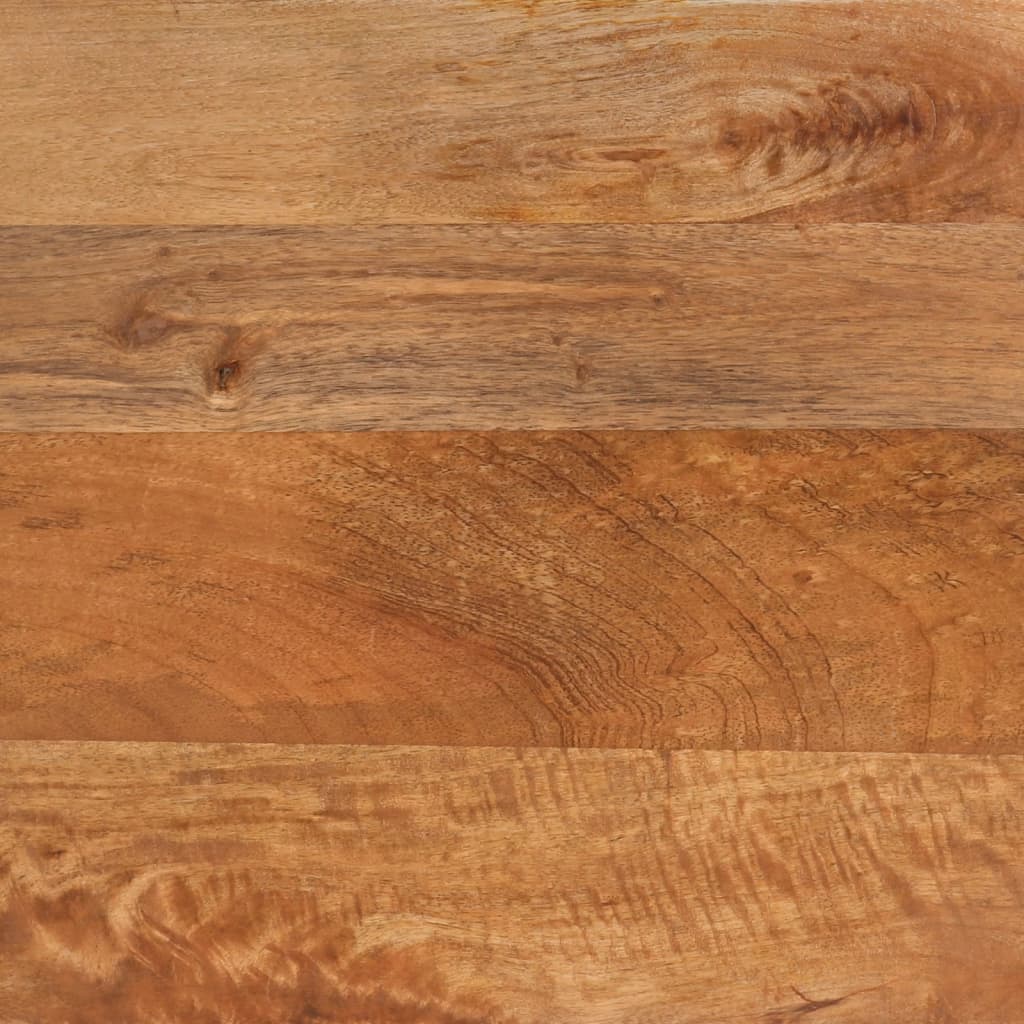 Solid Mango Wood Bedside Cabinet - Brown & Black Finish