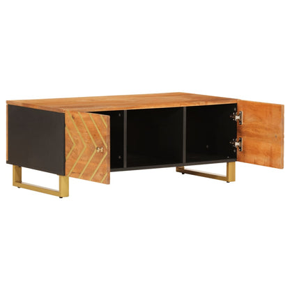 Coffee Table Brown and Black 100x54x40 cm Solid Wood Mango