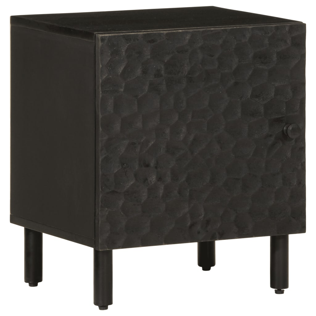 Solid Wood Mango Black Bedside Cabinet 40x33x46 cm