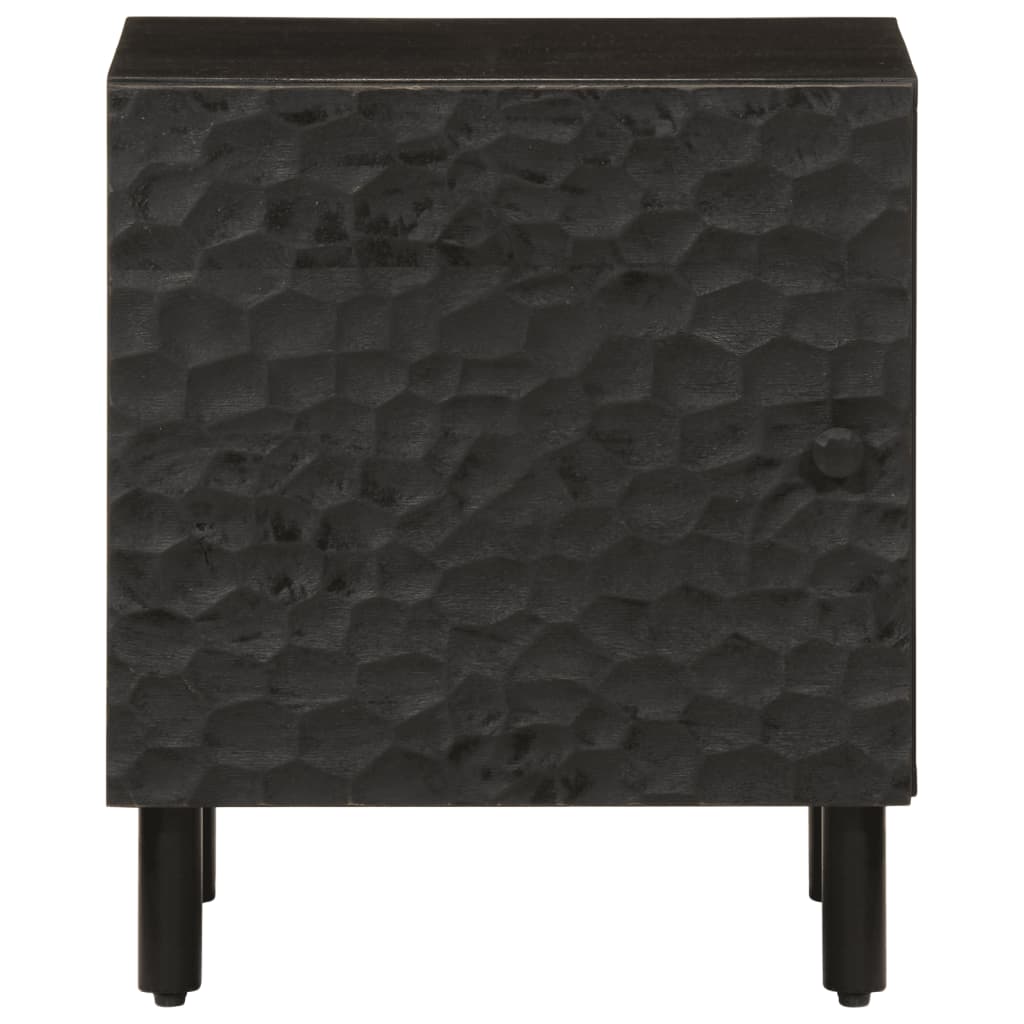 Solid Wood Mango Black Bedside Cabinet 40x33x46 cm