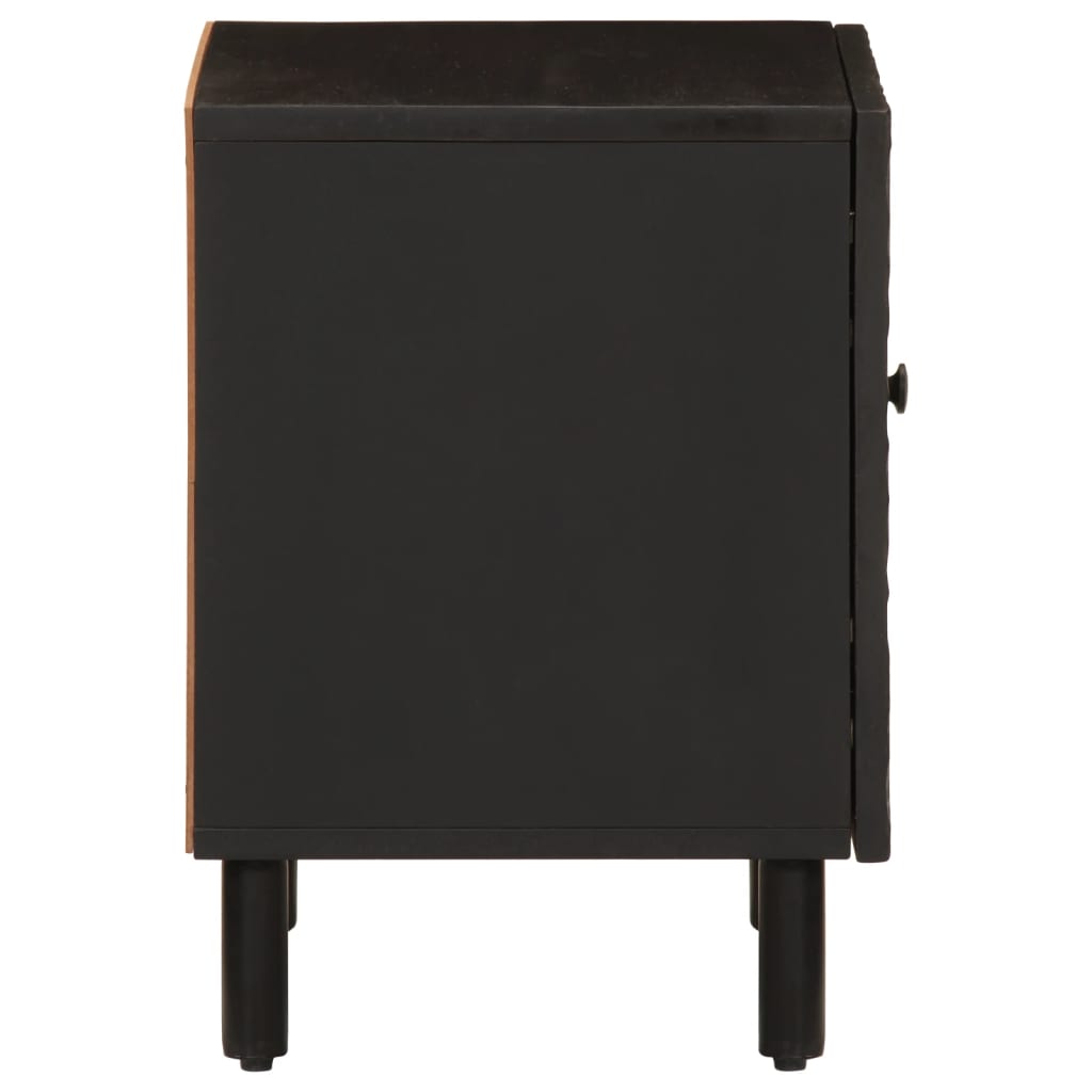 Solid Wood Mango Black Bedside Cabinet 40x33x46 cm