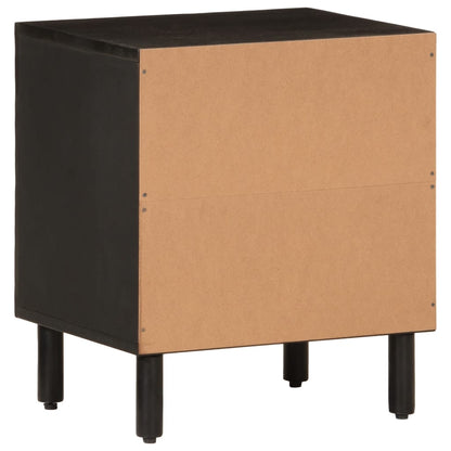 Solid Wood Mango Black Bedside Cabinet 40x33x46 cm