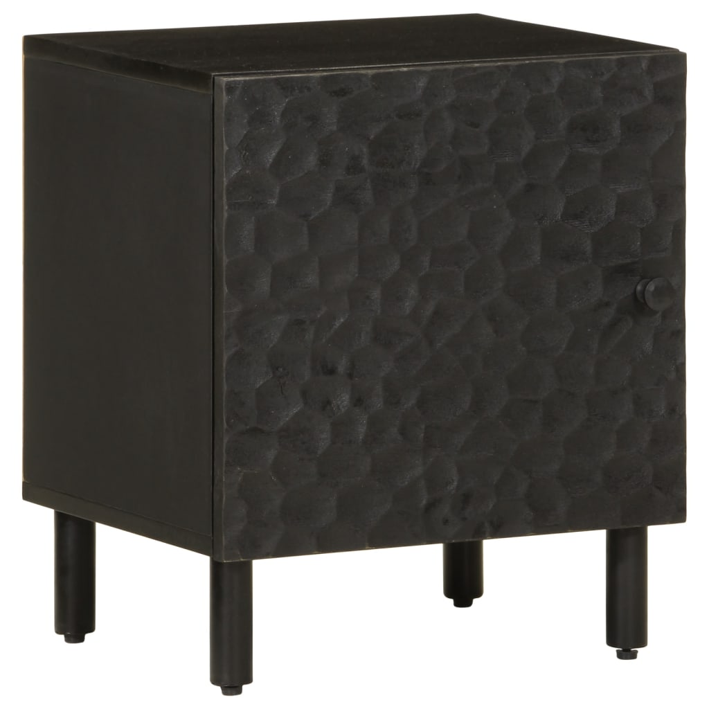 Black Solid Wood Mango Bedside Cabinets, Set of 2, 40x33x46 cm