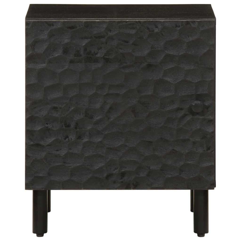 Black Solid Wood Mango Bedside Cabinets, Set of 2, 40x33x46 cm