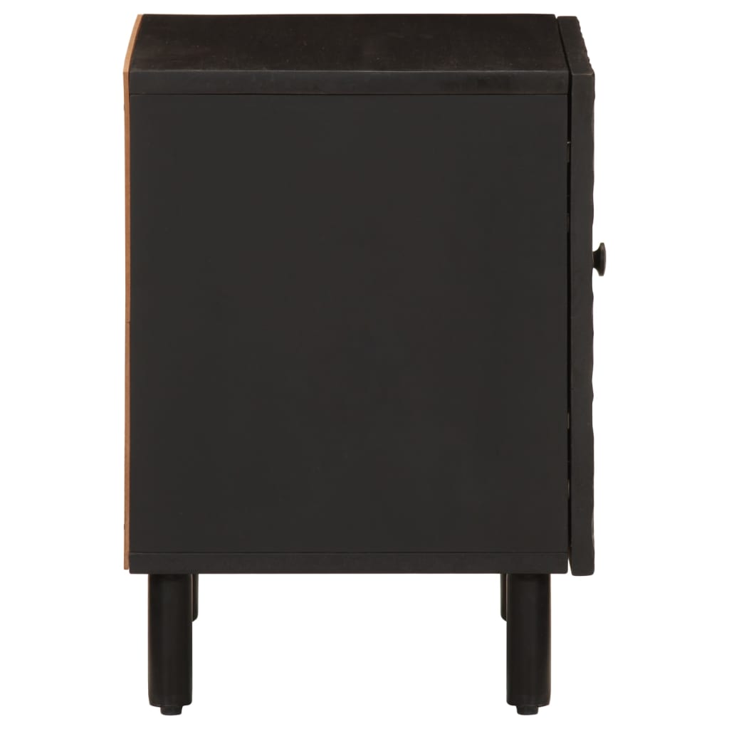 Black Solid Wood Mango Bedside Cabinets, Set of 2, 40x33x46 cm