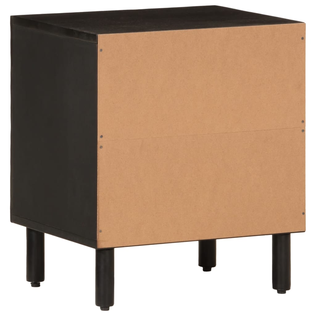 Black Solid Wood Mango Bedside Cabinets, Set of 2, 40x33x46 cm