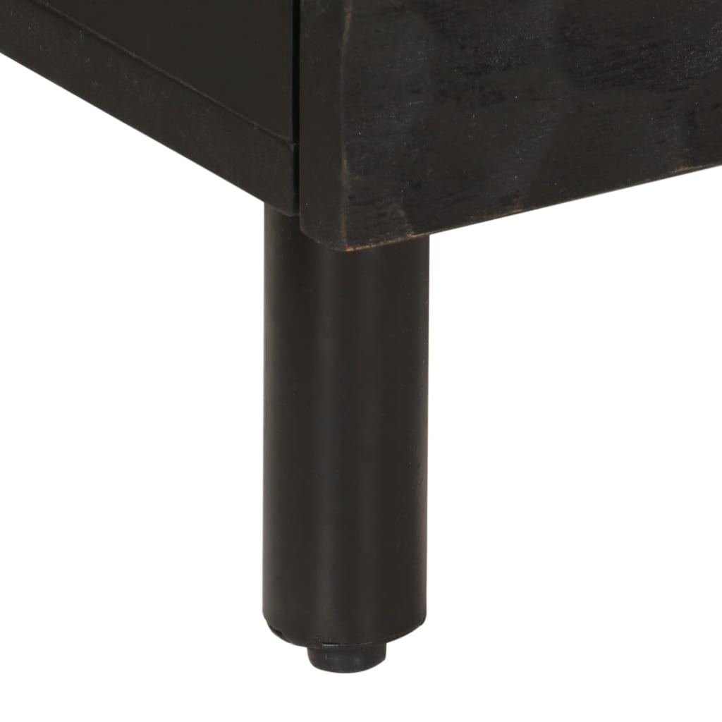 Black Solid Wood Mango Bedside Cabinets, Set of 2, 40x33x46 cm