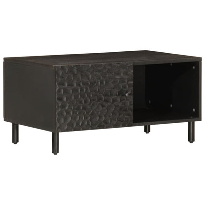 Coffee Table Black 80x50x40 cm Solid Wood Mango
