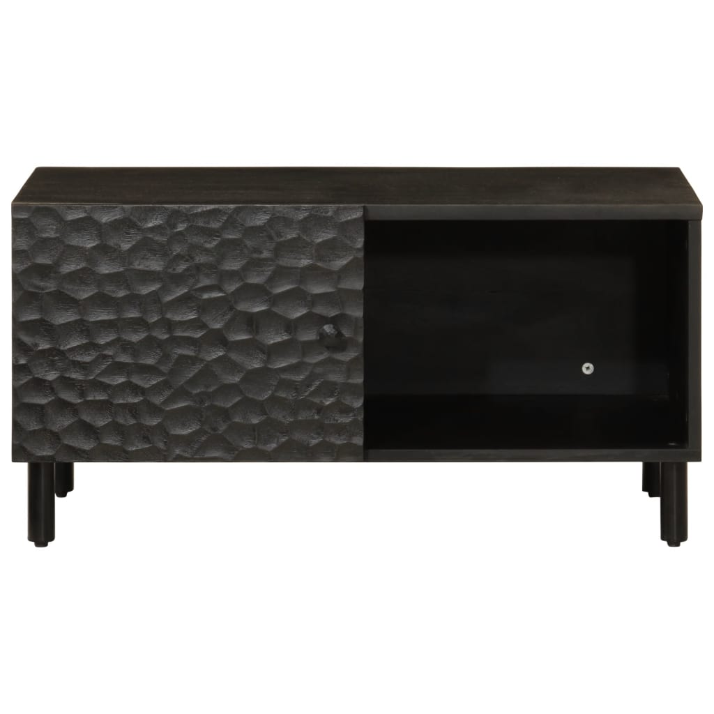 Coffee Table Black 80x50x40 cm Solid Wood Mango