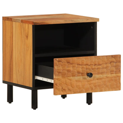 Solid Acacia Wood Bedside Cabinet 40x33x46 cm