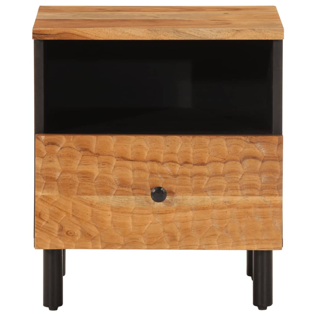Solid Acacia Wood Bedside Cabinet 40x33x46 cm