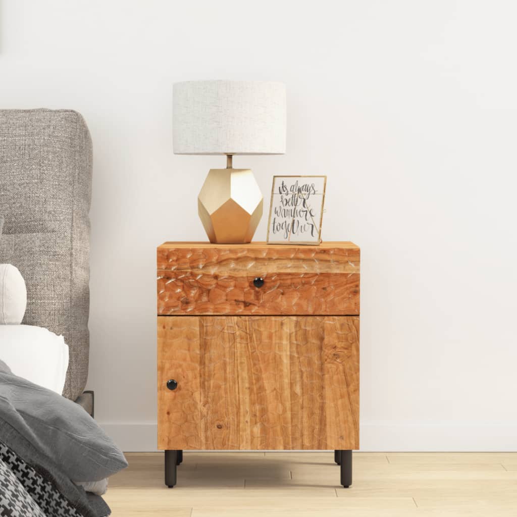 Solid Acacia Bedside Cabinet 50x33x60 cm - Stylish & Durable