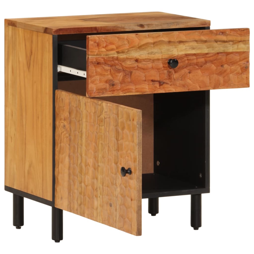 Solid Acacia Bedside Cabinet 50x33x60 cm - Stylish & Durable