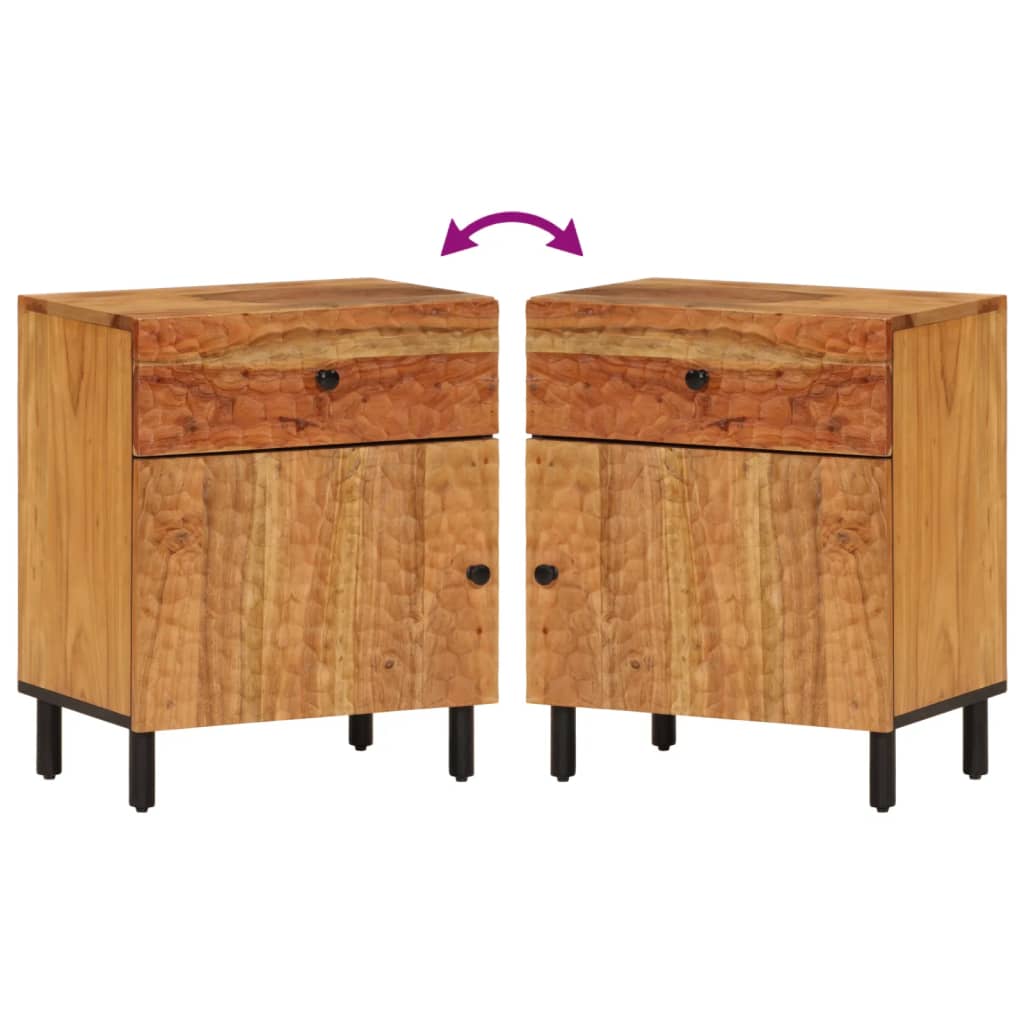 Solid Acacia Bedside Cabinet 50x33x60 cm - Stylish & Durable