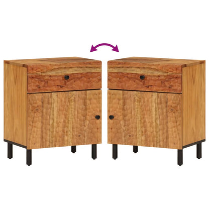 Solid Acacia Bedside Cabinet 50x33x60 cm - Stylish & Durable