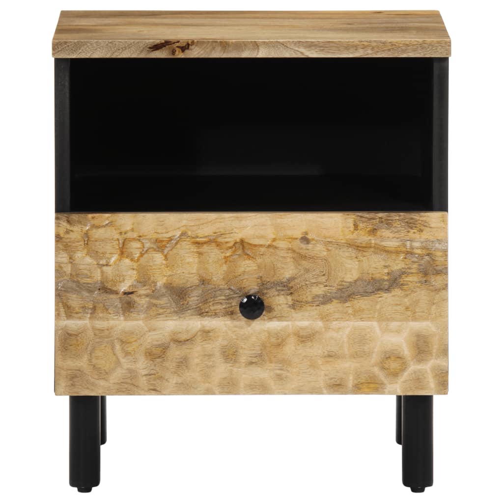 Solid Mango Wood Bedside Cabinet 40x33x46 cm - Natural Finish