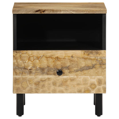 Solid Mango Wood Bedside Cabinet 40x33x46 cm - Natural Finish