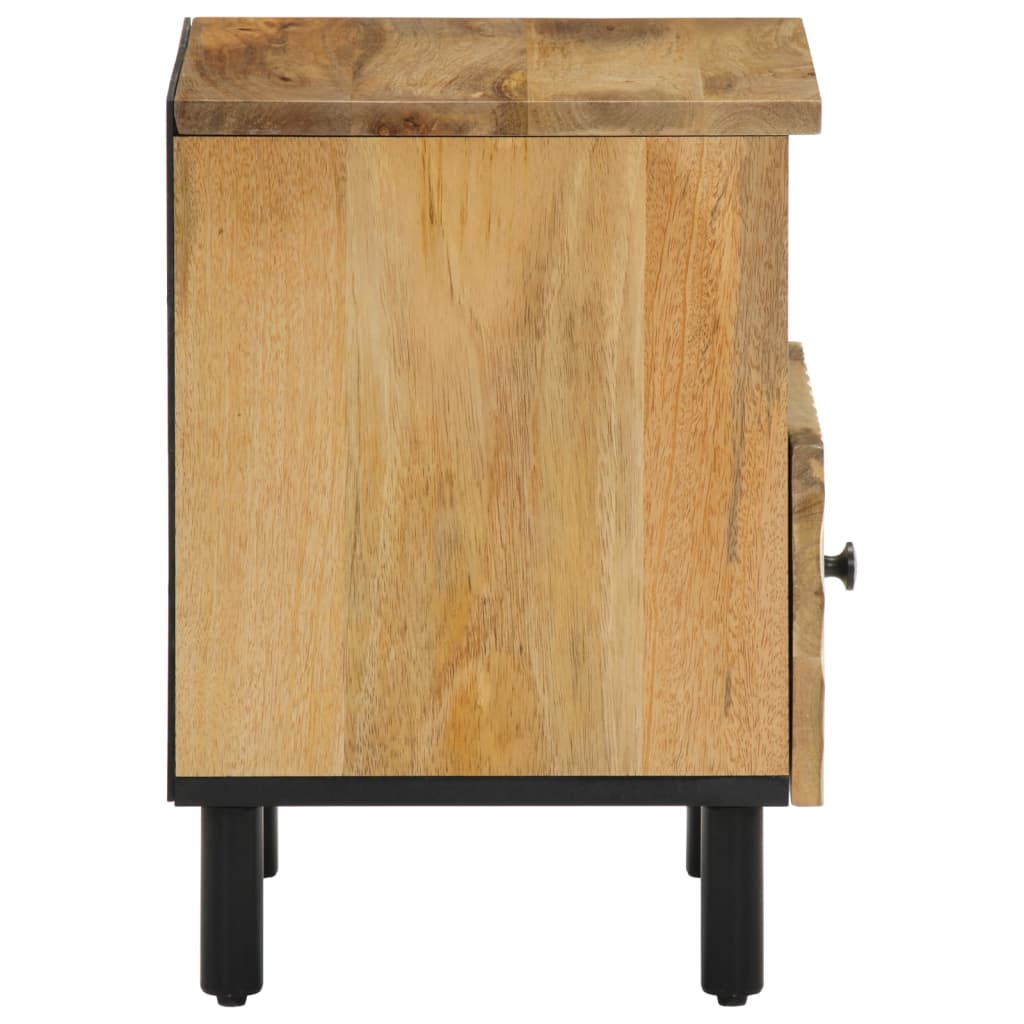Solid Mango Wood Bedside Cabinet 40x33x46 cm - Natural Finish