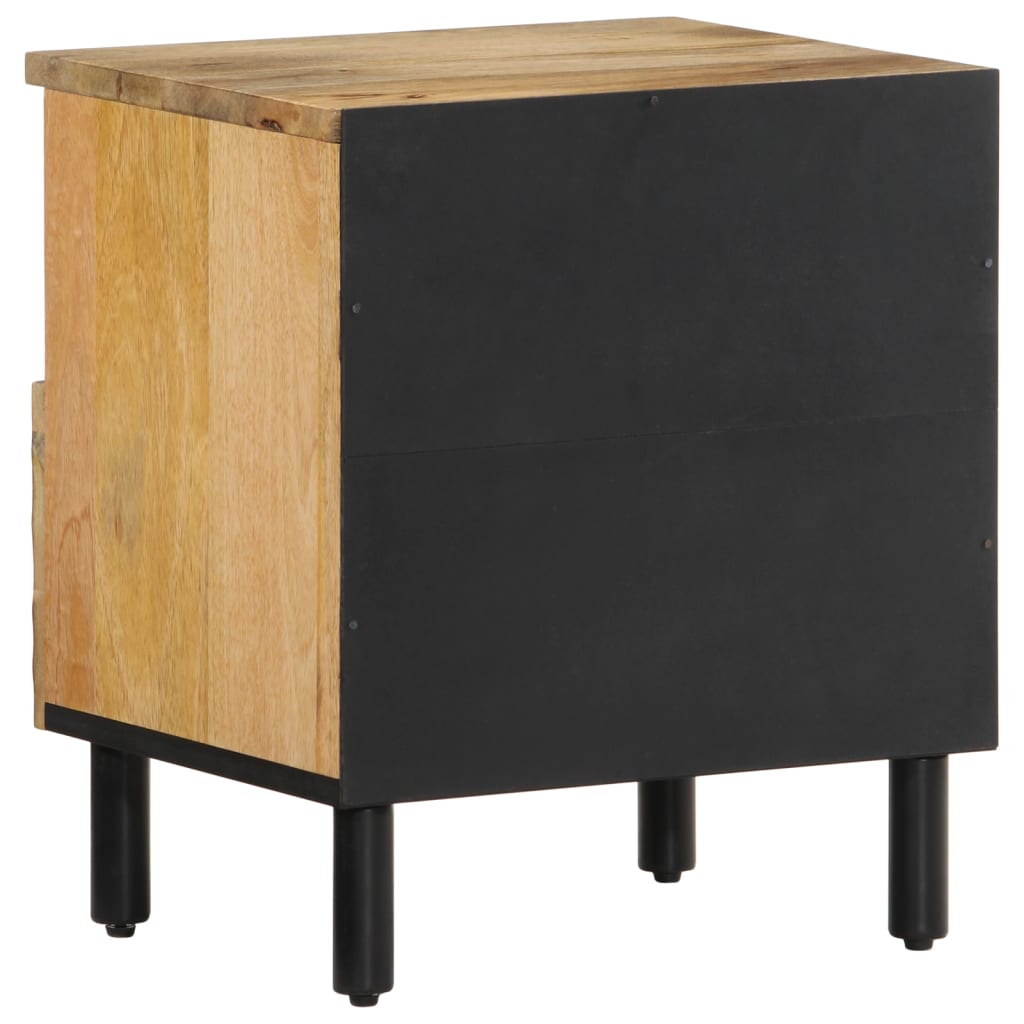Solid Mango Wood Bedside Cabinet 40x33x46 cm - Natural Finish