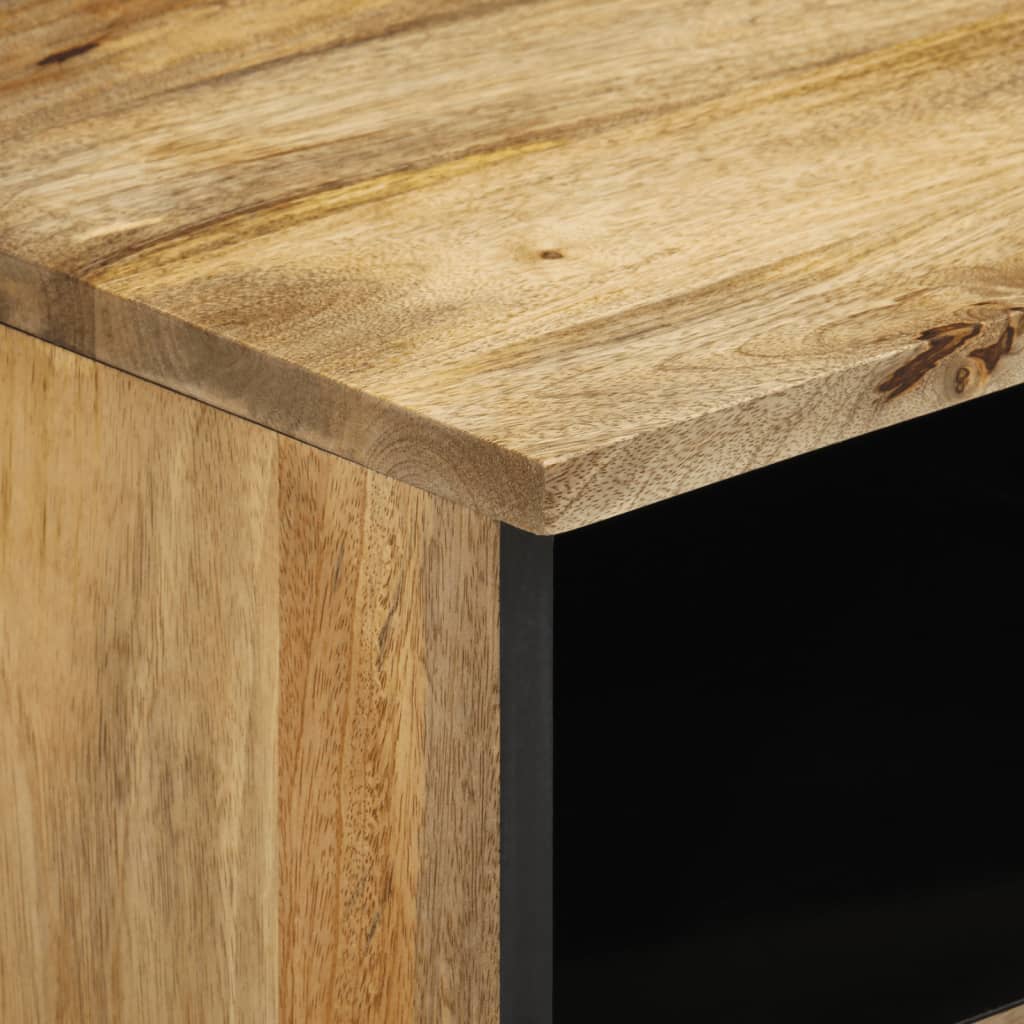 Solid Mango Wood Bedside Cabinet 40x33x46 cm - Natural Finish