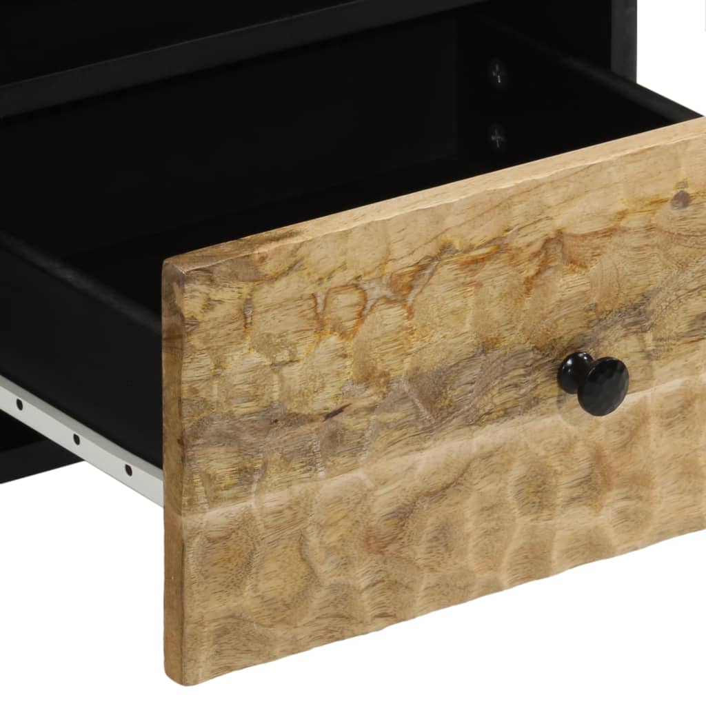 Solid Mango Wood Bedside Cabinet 40x33x46 cm - Natural Finish