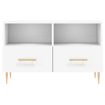 TV Cabinet White 80x36x50 cm Engineered Wood