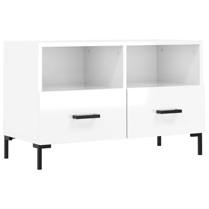 TV Cabinet High Gloss White 80x36x50 cm Engineered Wood