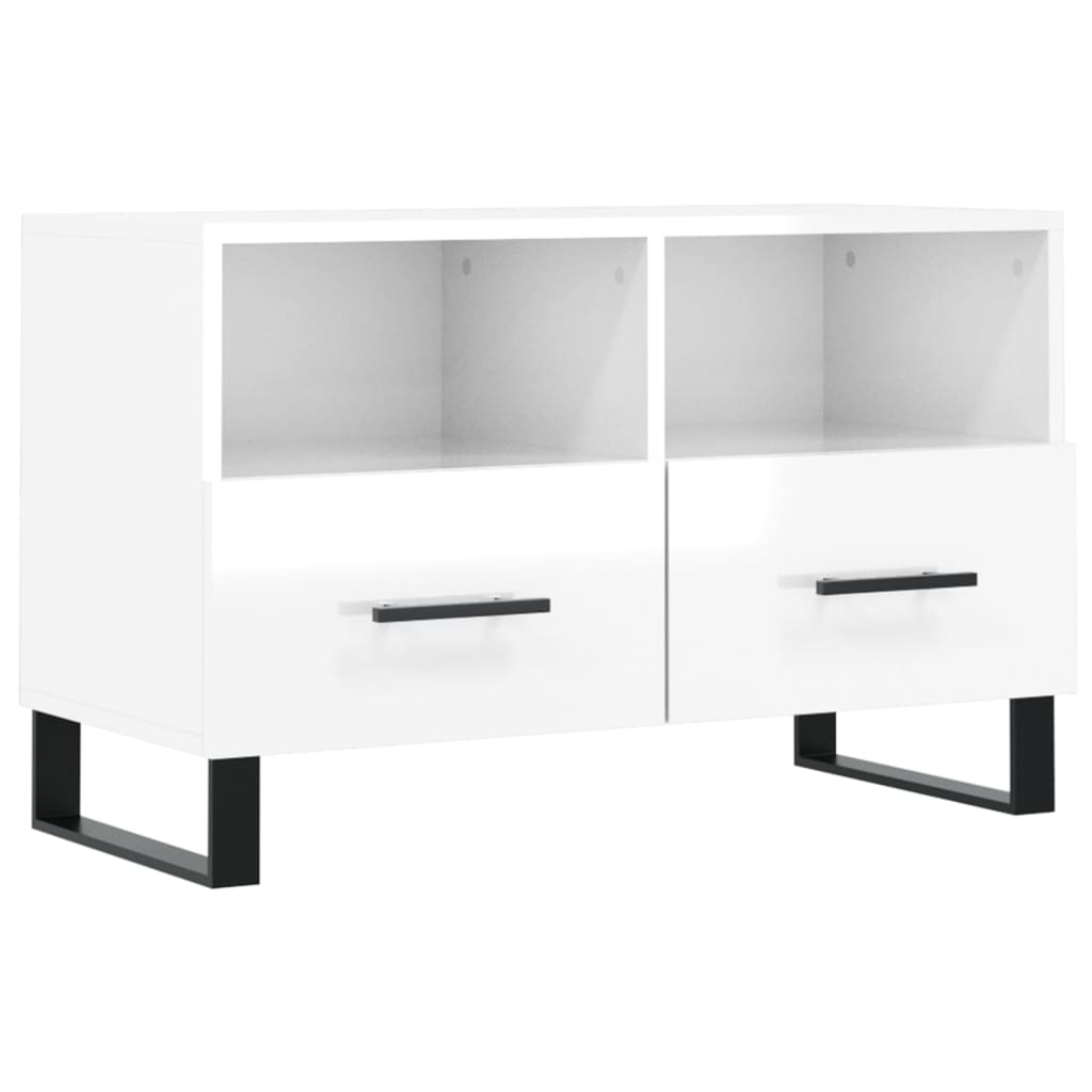 TV Cabinet High Gloss White 80x36x50 cm Engineered Wood