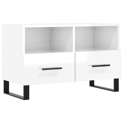 TV Cabinet High Gloss White 80x36x50 cm Engineered Wood