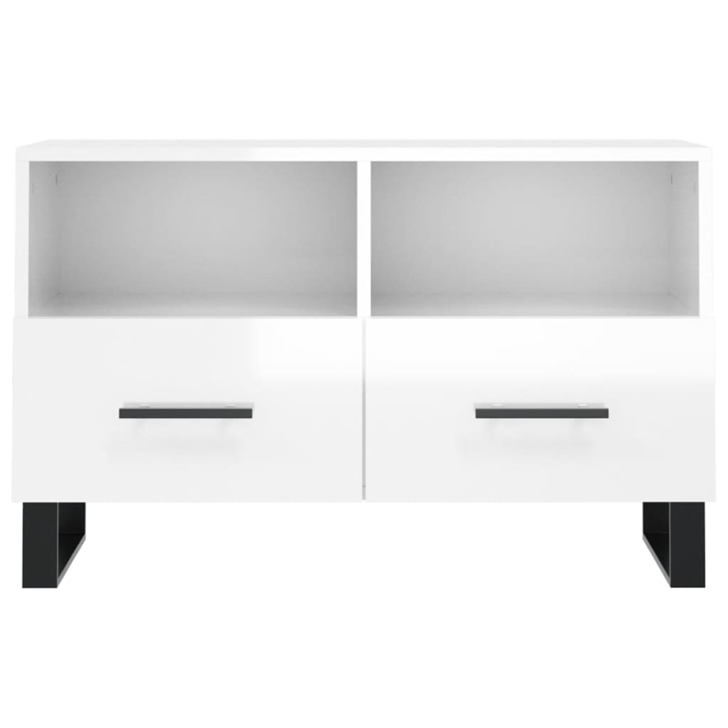 TV Cabinet High Gloss White 80x36x50 cm Engineered Wood